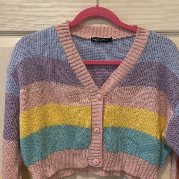 Nasty Gap striped cropped cardigan, large - Picture 3 of 8